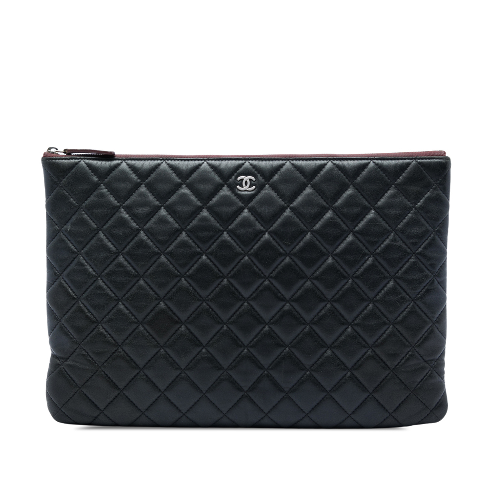 Pre-Loved Chanel Large Quilted Lambskin O Case Clutch